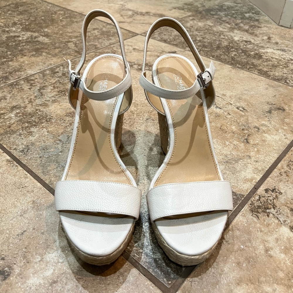 Michael Kors Cream Wedge Sandals